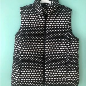 Talbots petite Large puffer vest polka dots